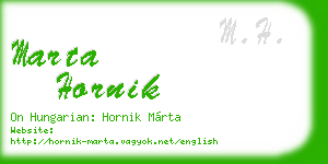 marta hornik business card